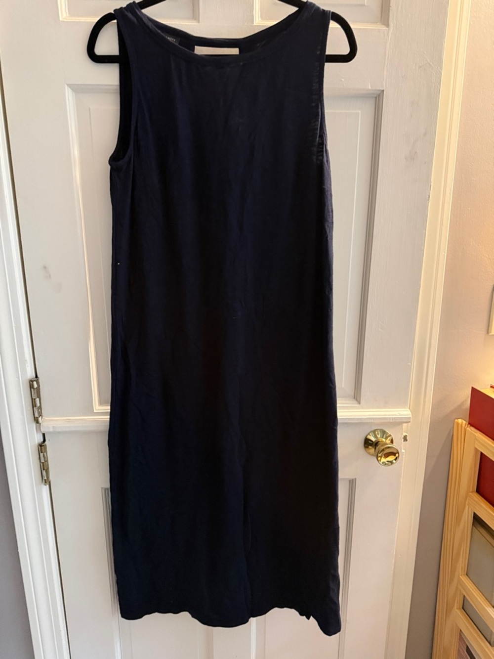 Talbots Navy Sleeveless Midi Shift Dress
